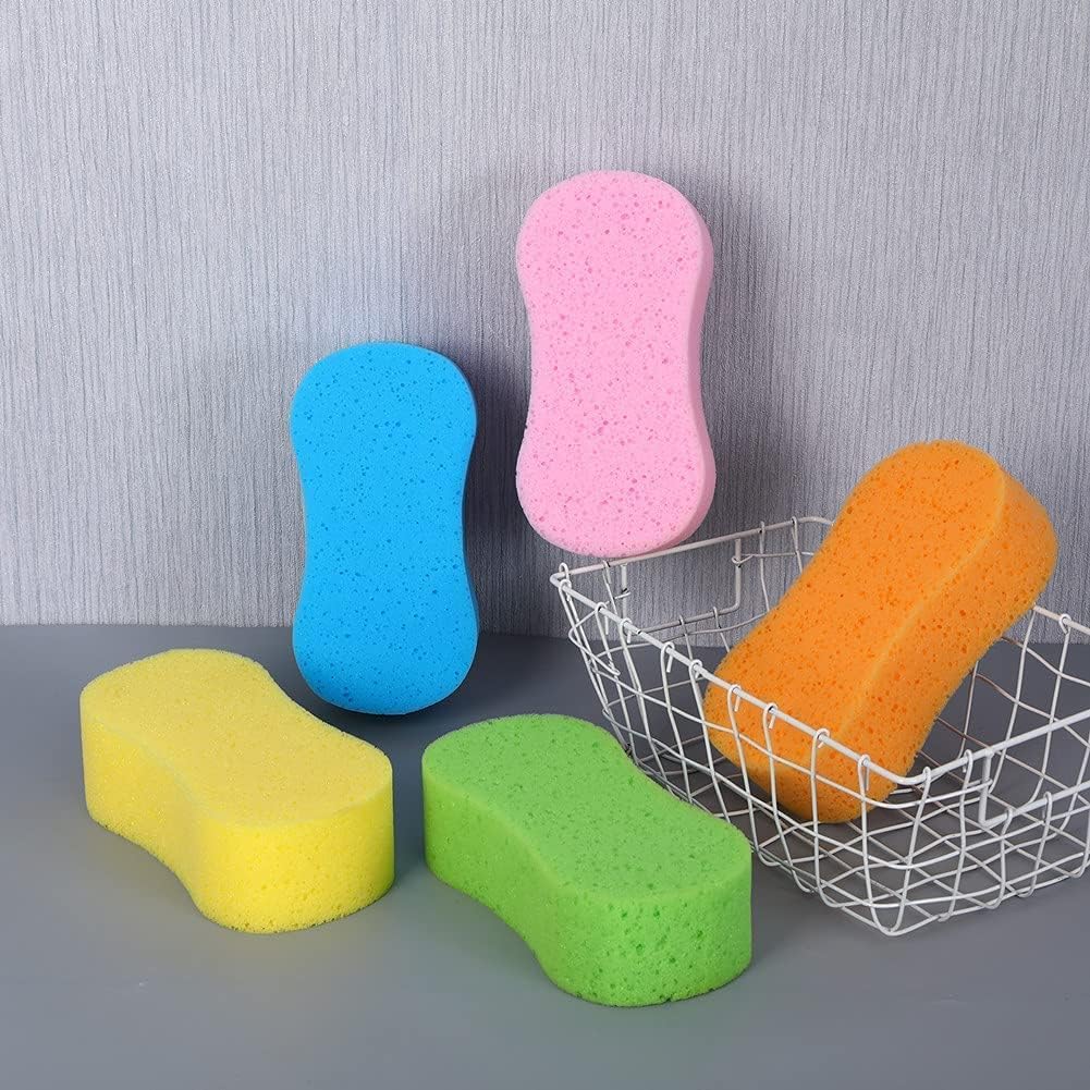 Car Wash Sponge, 3 Pack Extra Thick Large Colorful Cleaning Sponge Multi-Purpose for Bathroom Kitchen Bike Boat (Random 3-Color Mix)