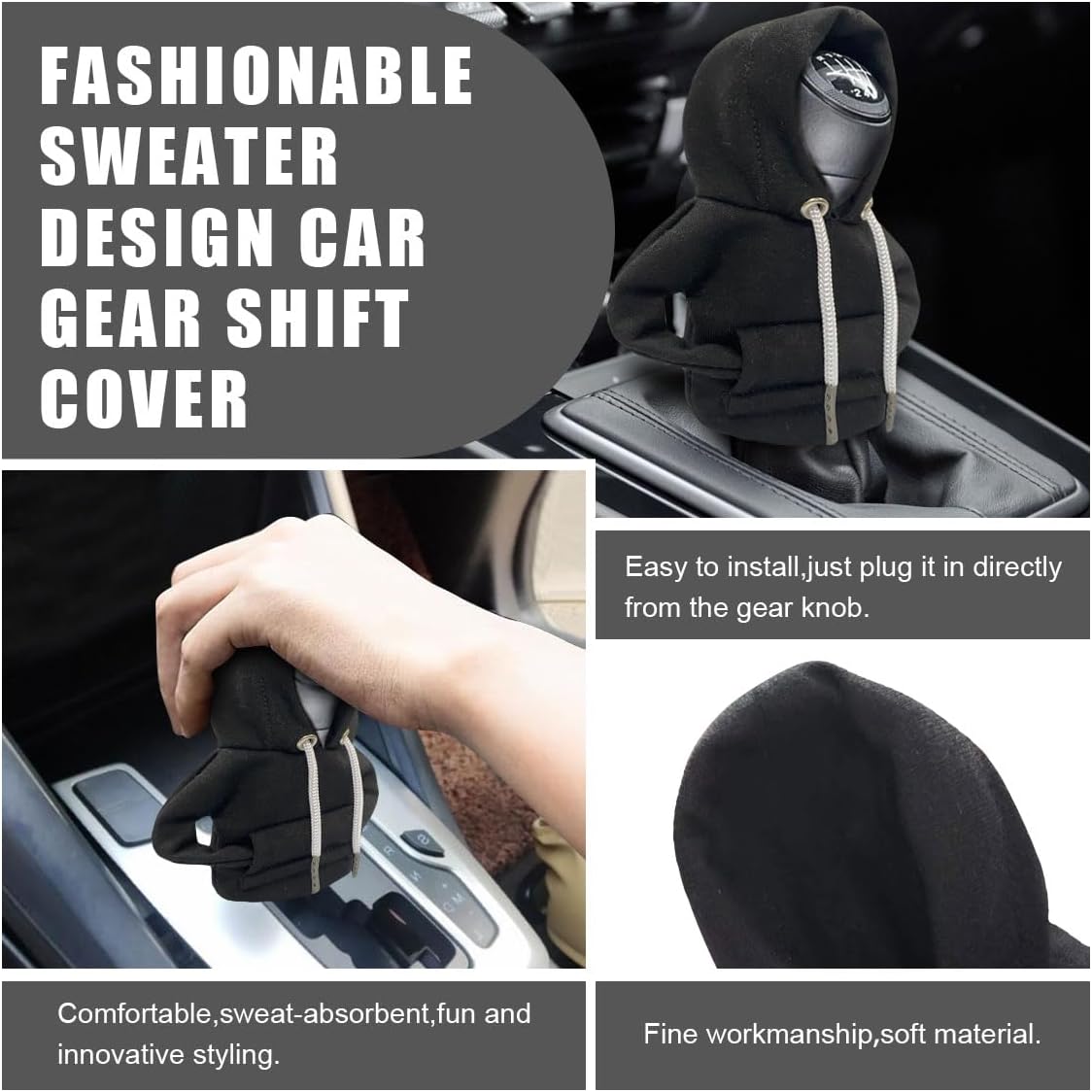 Car Gear Shift Hoodie, Fashionable Gear Shift Knob Cover, Mini Hoodie for Auto Shifter, Auto Interior Cute Gadgets, Universal Car Decoration Accessories