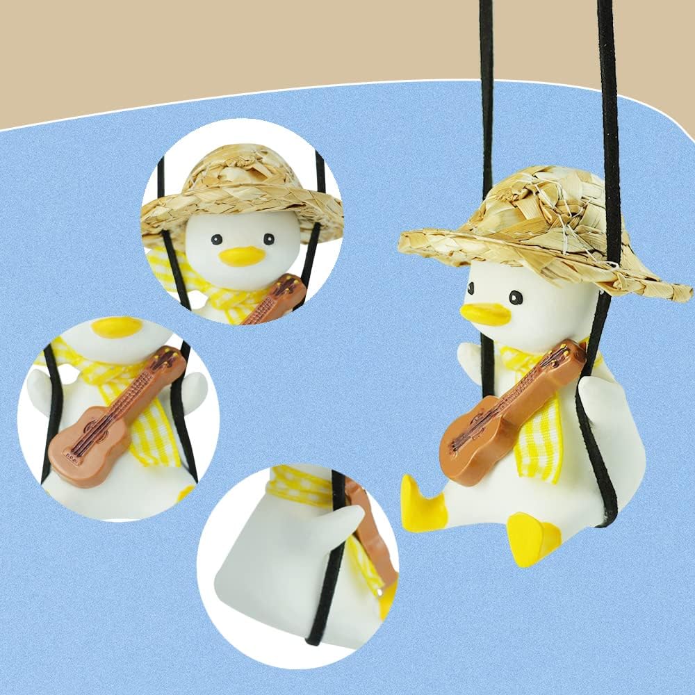 Cool Swinging Duck Car Hanging Ornament, Pendant Interior Rearview Mirror Decoration and Car Rear View Mirrior Hanging Accessories