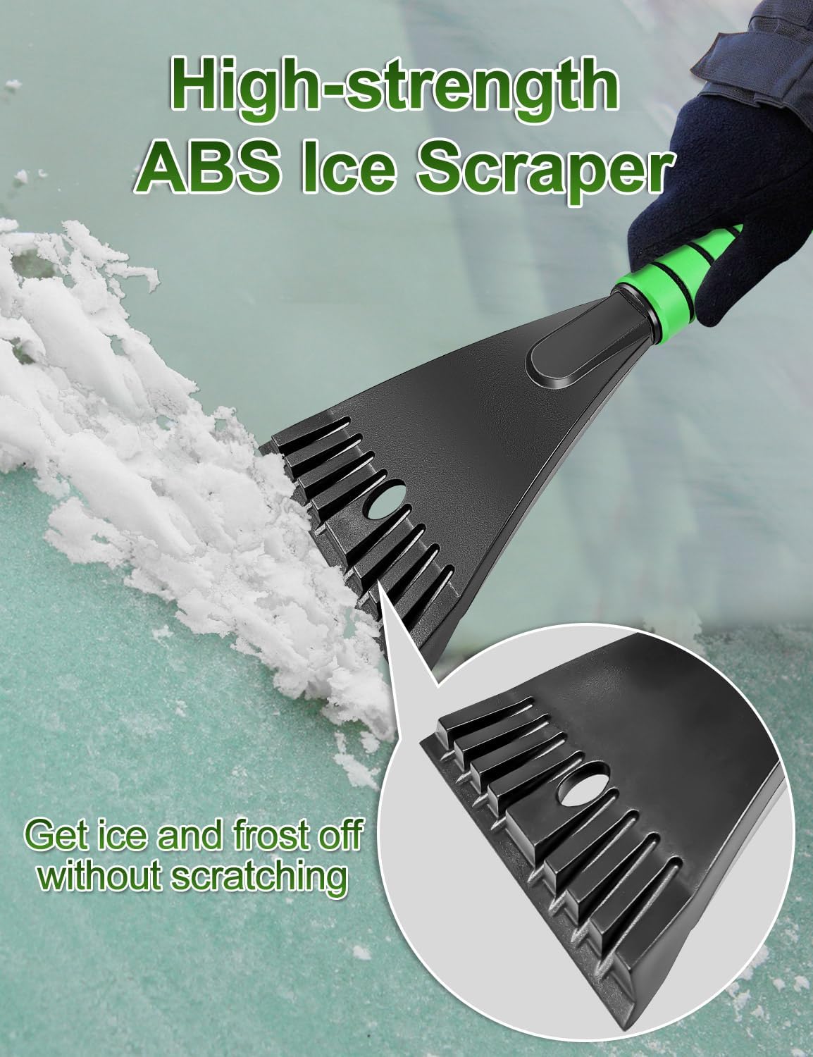 Car Snow Scraper and Brush, 27 Inch Snow Brush for Car Window, Detachable Ice Scraper with Foam Grip for Windshield SUV Truck - 1pcs