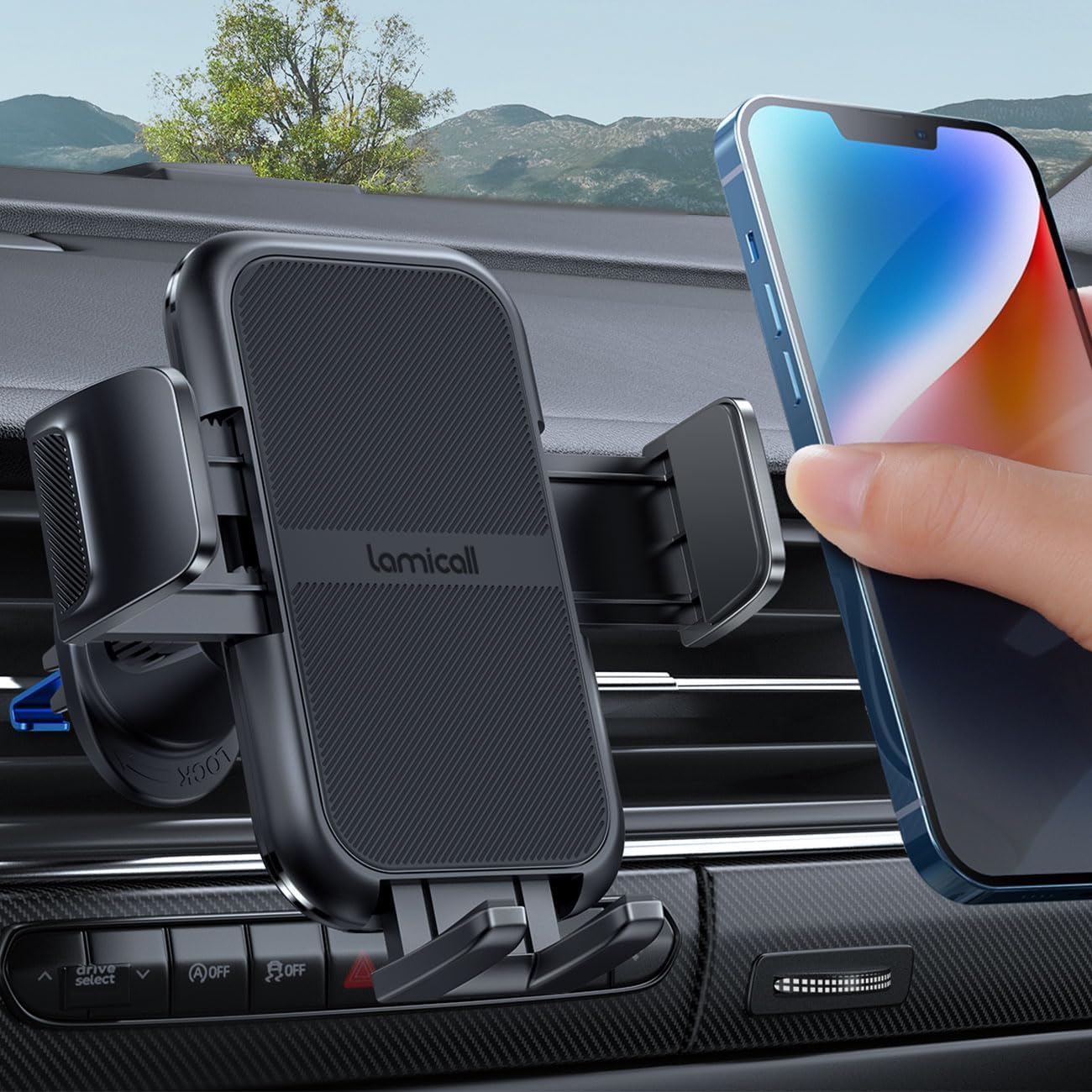 2024 Wider Clamp & Metal Hook Car Phone Holder Vent [Thick Cases Friendly] Phone Holders for Your Car Mount Automobile Hands Free Cradle Air Vent for iPhone 16 15 14 13 Pro Max Smartphone