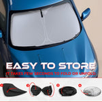 AutoTech Park Foldable Sunshade Compatible with 2014-2021 Fiat 500L ONLY (Does NOT fit Fiat 500X), UV Relfective and Easy Storage, Custom-fit Car Windshield  Sun Shade