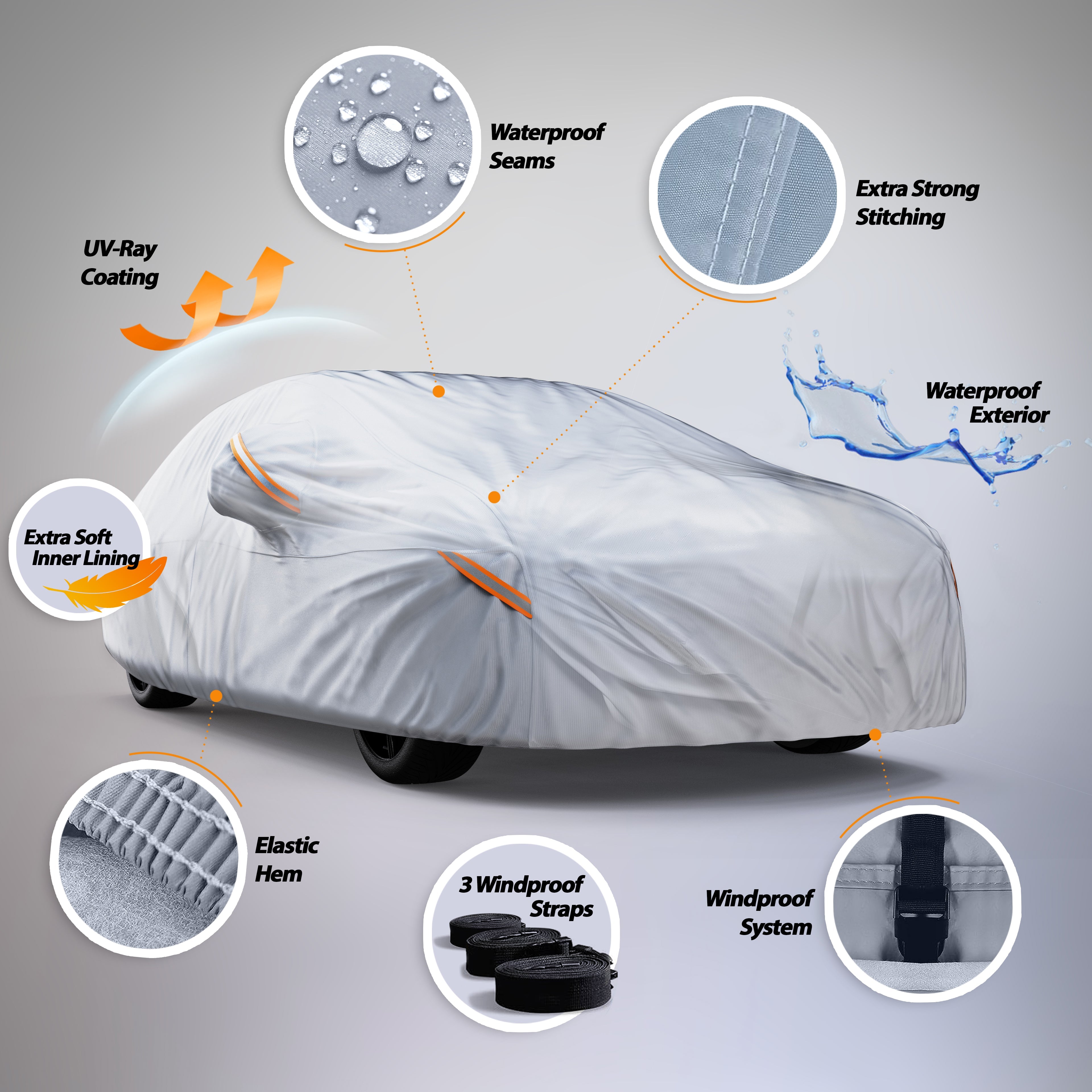 Waterproof All Weather Car Cover compatible with 2014-2024 Mini Hardtop/Hatch 4 Door, Heavy Duty Outdoor/Indoor Protection, Max Protection from Sun Rain Wind & Snow